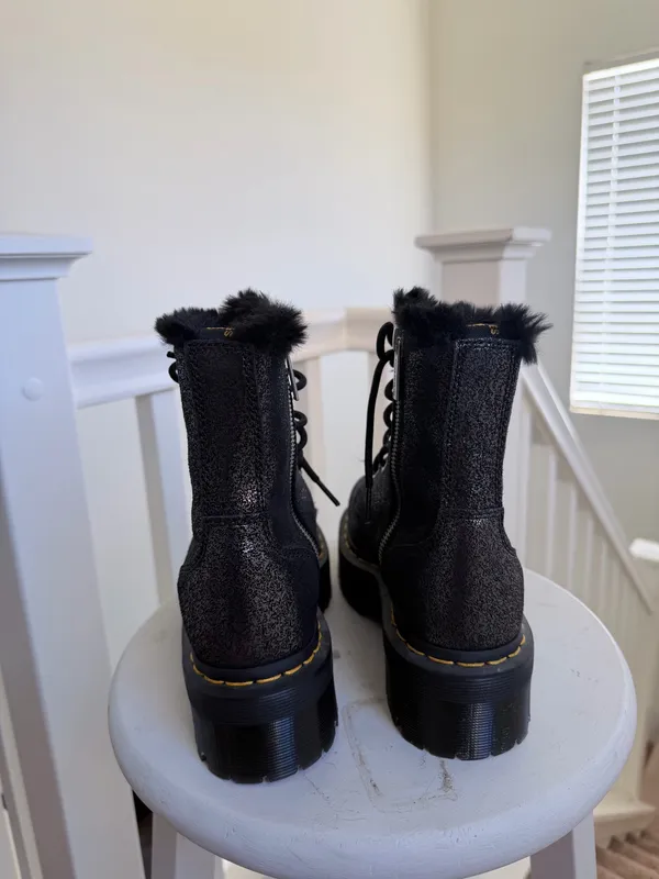Dr. Martens Jadon Glitter Faux Fur Lined Platform Boots - Image 4