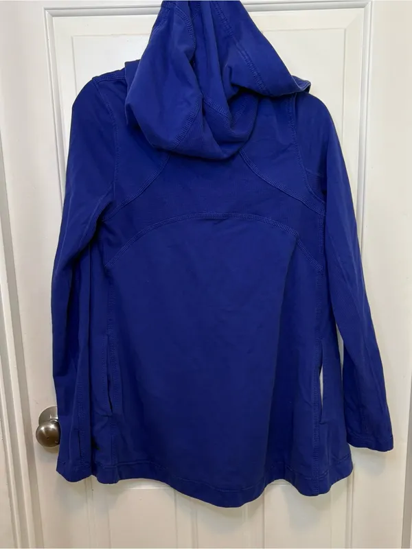 lululemon hoodie button cardigan sweater size 8 blue cotton cozy oversized fall - Image 8