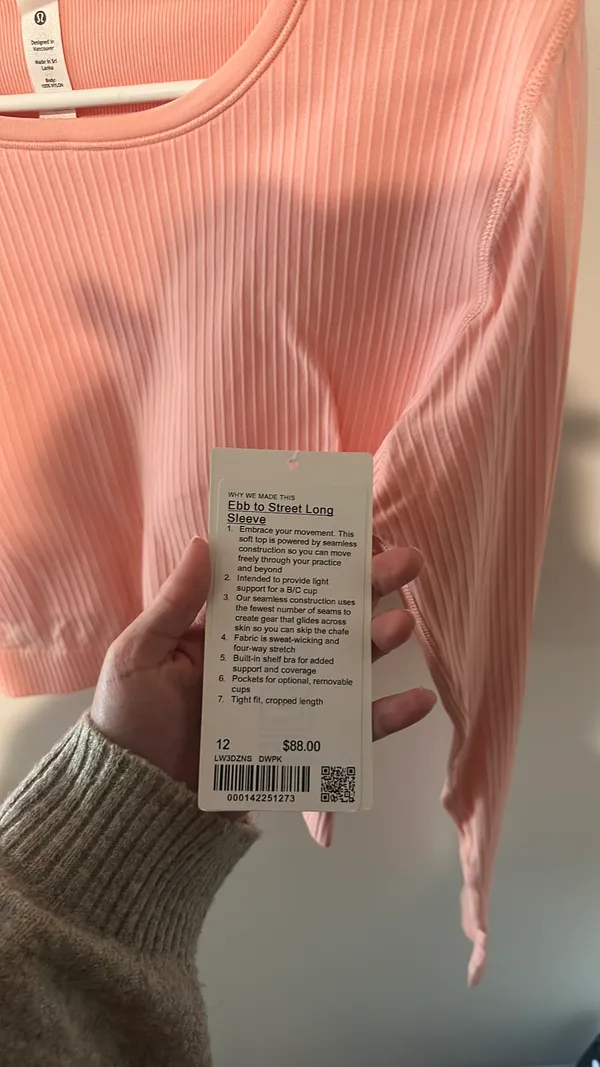 Lululemon Ebb To Street Long Sleeve cropped - Image 2