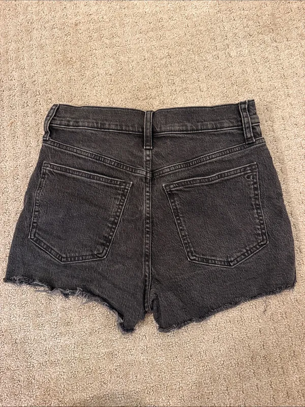 Madewell Black The Perfect Jean Shorts Frayed Hem High-Rise - 26 - Image 6