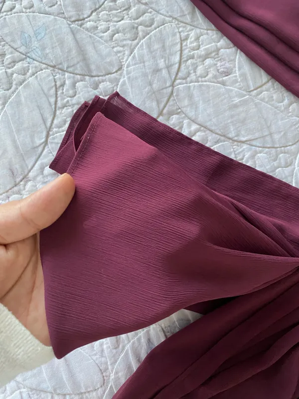 VOILE CHIC Premium Chiffon Deep Burgundy Hijab Scarf For Women - Image 5