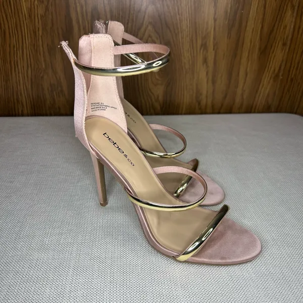 Bebe & Co Berdine Gold & Nude Heels - Image 9