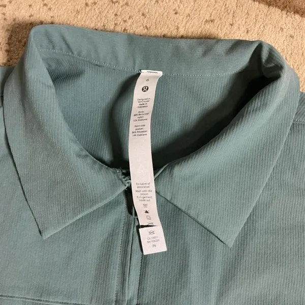 Lululemon Stretch Rib Pocketed Romper Womens 6 LW1CSYS Gorpcore Zip Drawstring - Image 4