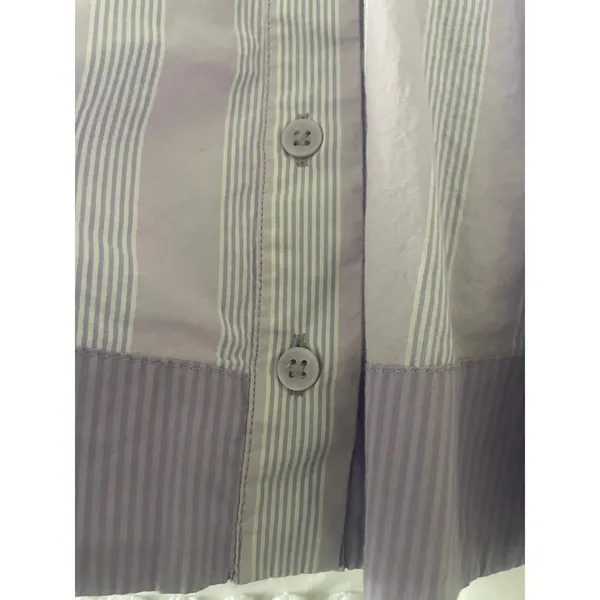 Aerie Lavender Stripe Skort Mini Skirt Button Front Size Medium - Image 4