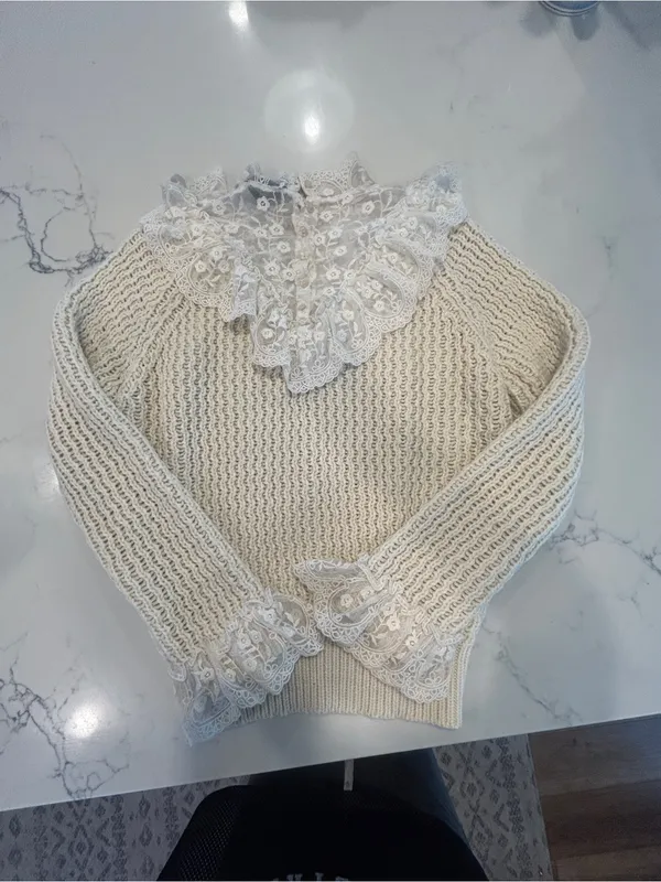 Lace Knit Sweater size small - Image 6