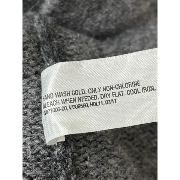 GAP 100% Wool Faux Shearling Collar Button Front Cardigan Gray Size Medium - Image 12