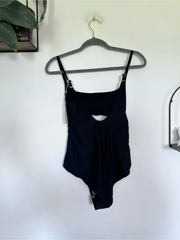 NWT Quince‎ Black Italian Cut Out One-Piece Swimsuit Size Large - Image 4