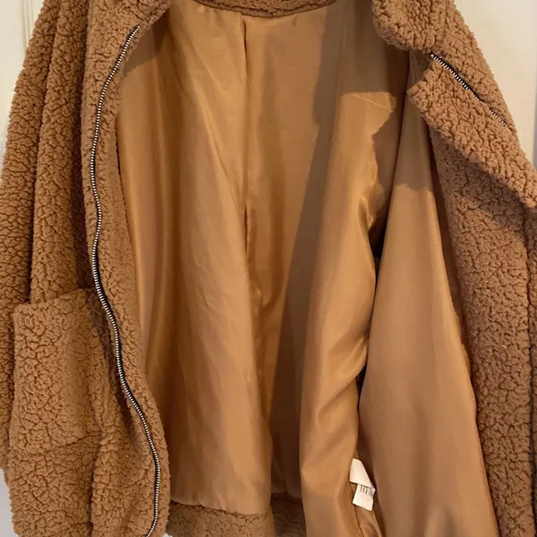 Brown Teddy Jacket Size M - Image 3