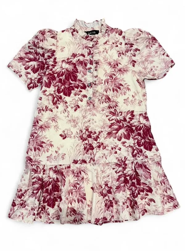 fab'rik Toile Pink Floral Mini Dress Small - Image 2