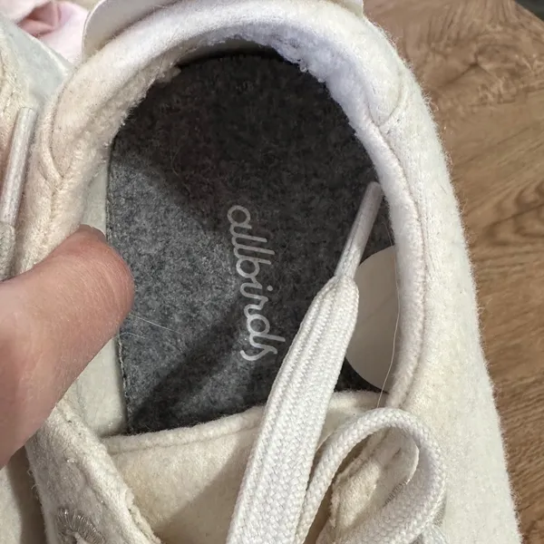 Allbirds Wool Pipers Cream White Merino Wool Low Top Sneakers Womens 6 - Image 6