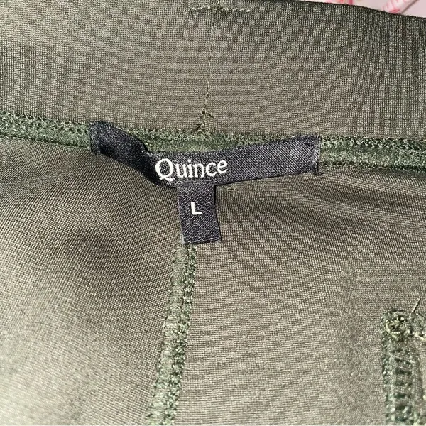 Quince Size L Ultra Stretch Ponte Dark Green Pull On Trouser Pants - Image 7