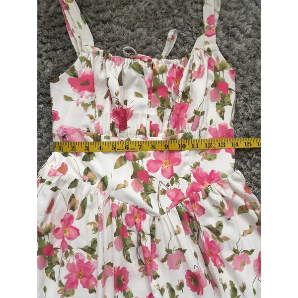 Scarlet Darkness Women Sundress Floral Printed Corset Ruched Bust Cami Flowy M - Image 15