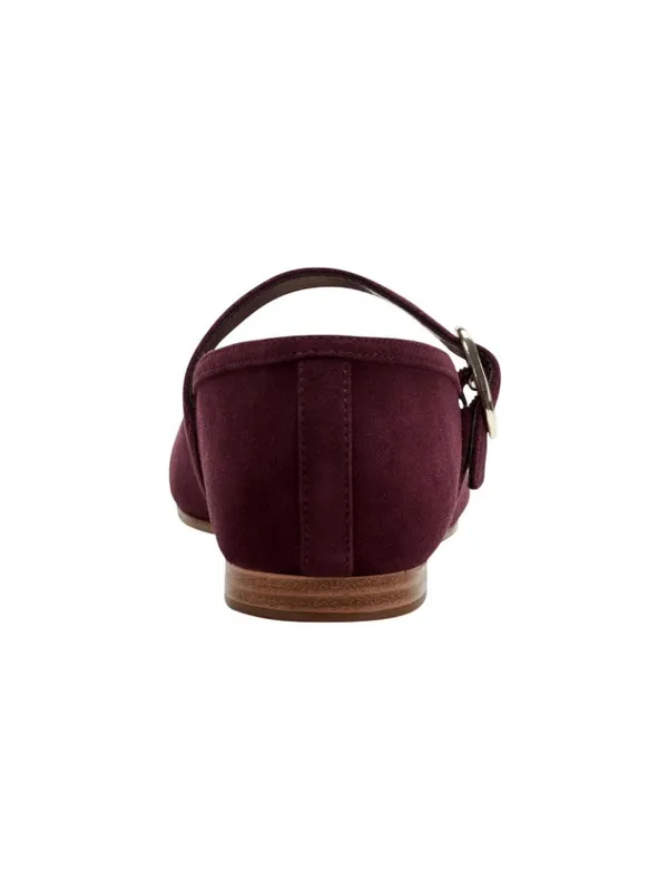 NWT Marc Fisher Dress Flats with Square Toe and Ankle Strap Red Suede Purple 8M - Image 3