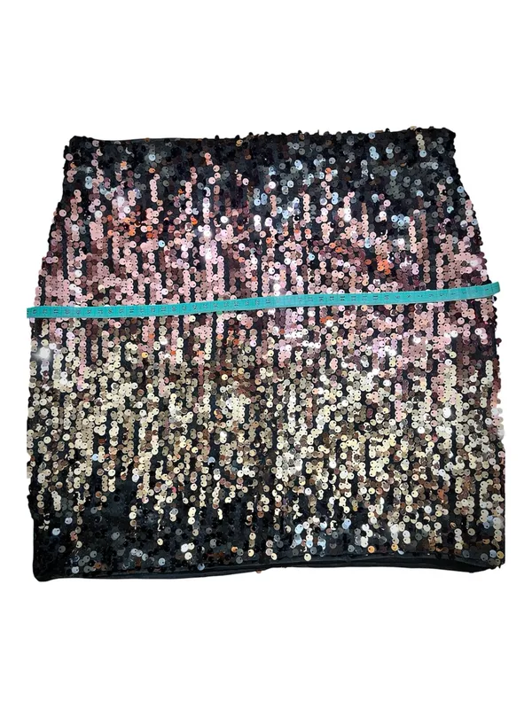 SHEIN Sequined Ombre Mini Skirt in Pink and Gold - Image 2