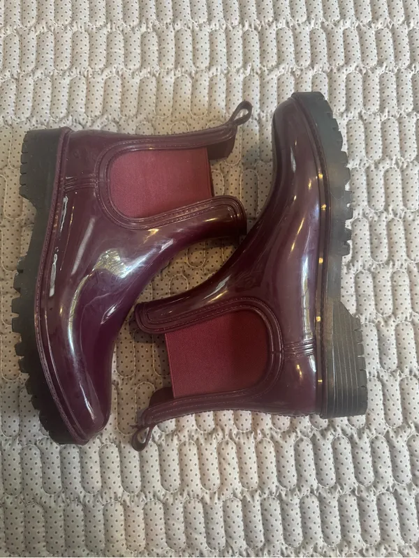 Xappeal Glossy Plum Chelsea Rain Booties - Image 2