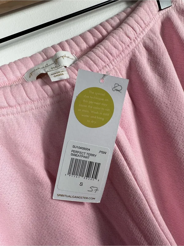 Spiritual Gangster Perfect Terry Sweatpants Pink Blue Yellow Ombre Jogger Size S - Image 8