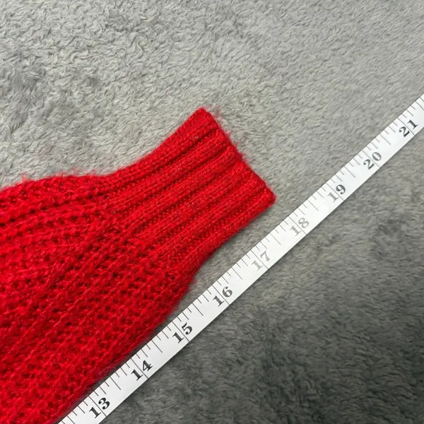 American Eagle Knit Crewneck Sweater Women's XXS Red Oversized Cozycore Academia - Image 7