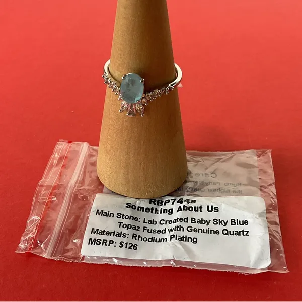Bomb Party RBP7448 “Something About Us” Topaz/Quartz on Rhodium Size 9 Ring NWT - Image 4