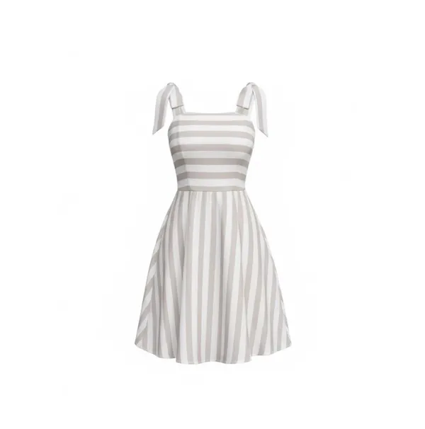 Alice + Olivia Maryann Tie-Shoulder Striped Mini Dress - Image 3