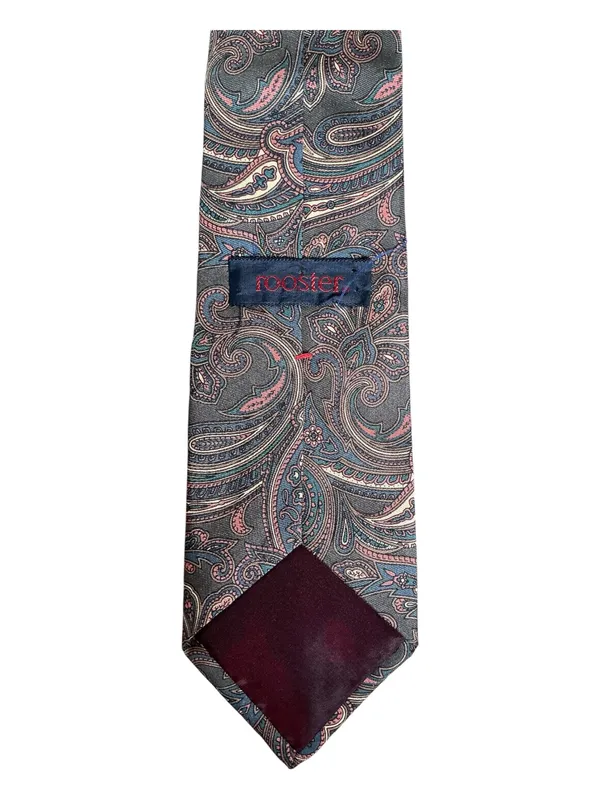Vintage Rooster Necktie – Paisley Print – Exclusive for Kaufmann’s Pittsburgh - Image 3