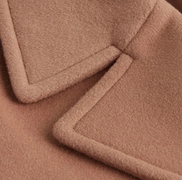 Express Wool-Blend Cocoon Coat Winter Peacoat Trench Tan - Image 4