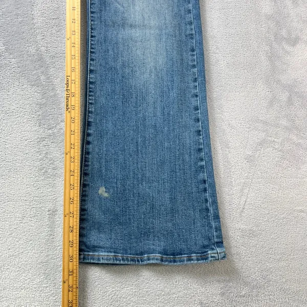 Risen Jeans Jane Mid-Rise Faux Fold Over‎ Straight Leg Jeans 11/30 RDP5314 Denim - Image 9