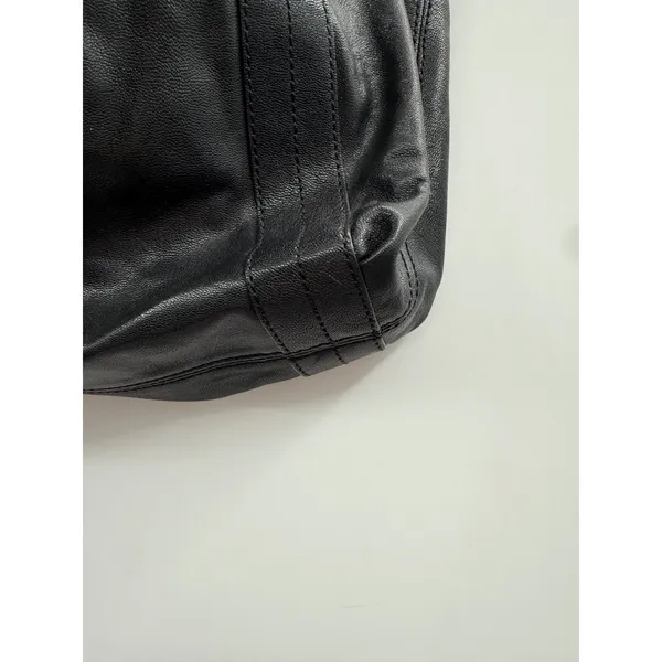 Michael Kors‎ Black Pebbled Leather Hobo Bag Large Gold Hardware Drawstring Y2K - Image 4