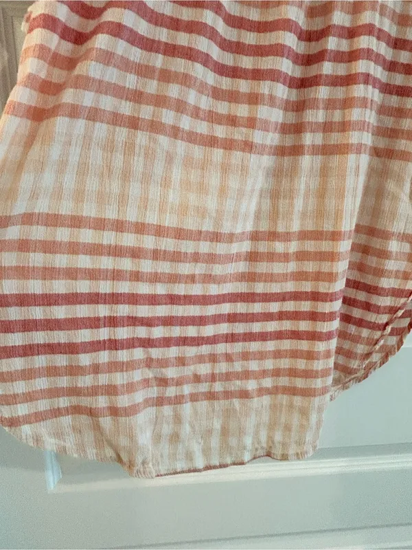 Madewell Central Tunic Shirt White Pink Gingham Size M - Image 11