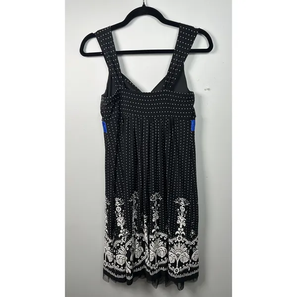 Vintage‎ My Michelle Medium Dress Sweetheart Black White Blue Party Polka Dot - Image 7