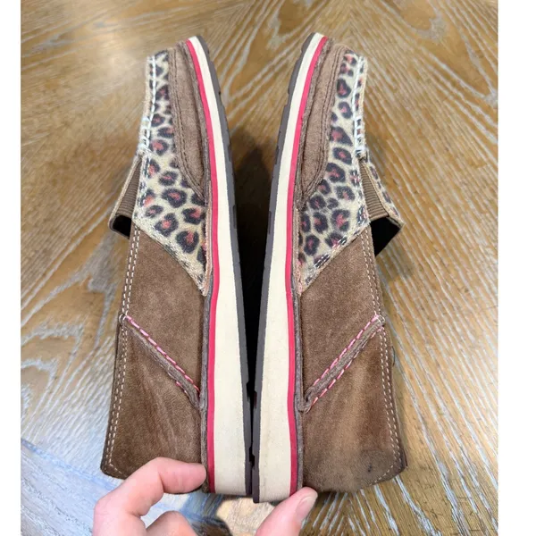 Ariat Cruiser Slip On Shoes Leopard Print Animal Suede Brown Pink Size‎ 7B - Image 8