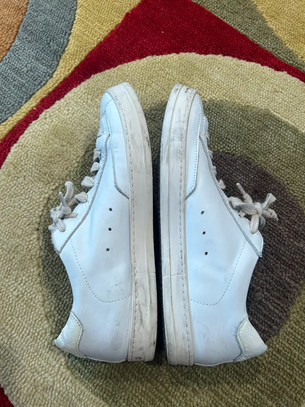 P448 Women’s John Sneakers Shoes White Leather Low Top Size 41 / USA 10 1/2 - Image 6