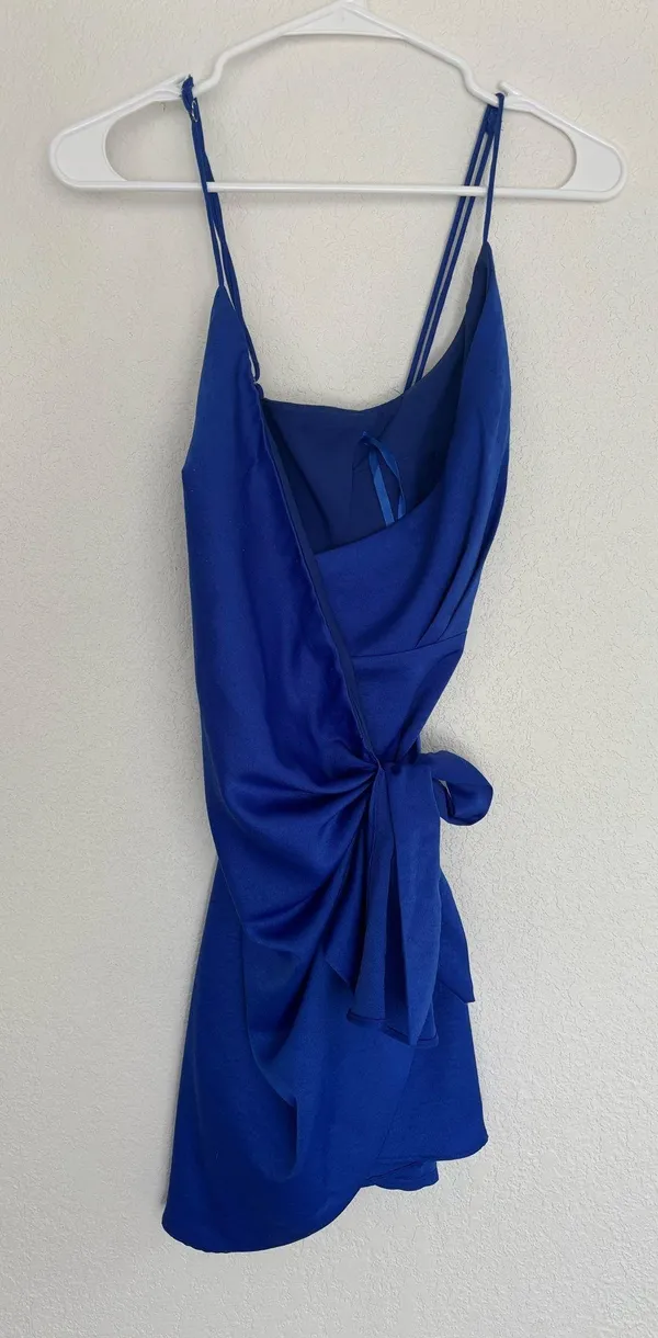Hello Molly “If the Gown Fits” Blue Wrap Dress - Image 3