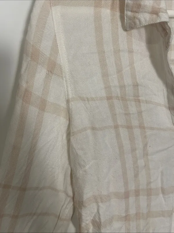 Thread & Supply Cream and Beige Plaid Button-Up Shirt - Image 3