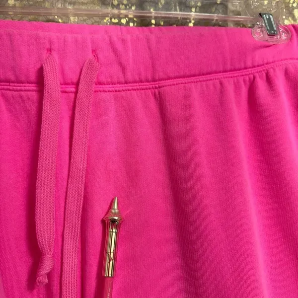 PINK Victorias Secret Cinched Crop Hoodie‎ & Sweatpants Atomic Pink Set L/XL - Image 6