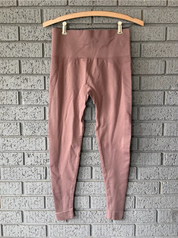 SET Active Nude Pink Seamless High-Waist Leggings Gym Workout - Image 2