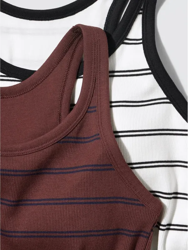 Uniqlo Racer Back Bra Top | Striped NWT White XXL - Image 3