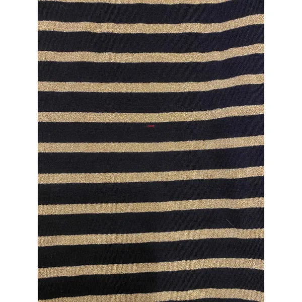 Lauren Ralph Lauren‎ Petite Holiday Long Sleeve Sparkle Gold Black Stripe Top PL - Image 7