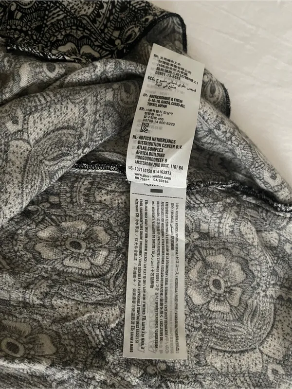 Abercrombie & Fitch Off-White & Black Paisley Handkerchief Hem Cami Top Size L - Image 12