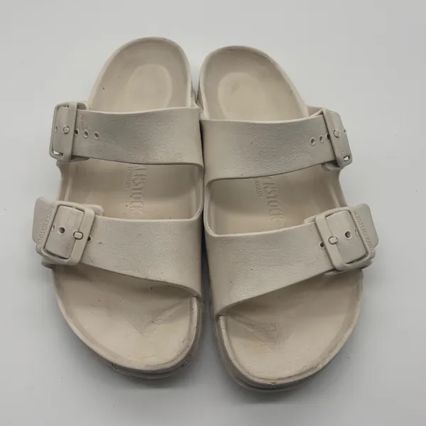 Birkenstock Arizona EVA Sandals Beige White Waterproof Slides EU 37 US 6-6.5 - Image 3
