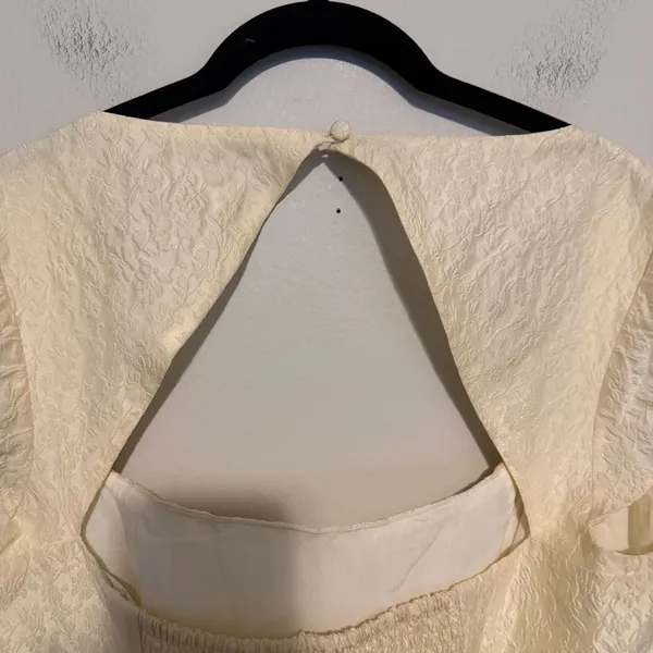 Reformation Cora top ivory brocade 12 feminine romantic classic - Image 4