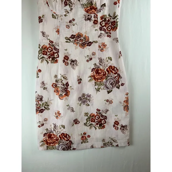 Brock Collection x‎ H&M Floral Bustier Mini Dress Pink Rose Linen Blend - Image 6