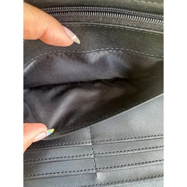 Vintage Esprit Embossed Logo Pebbled Texture Leather Zip Around Accordion Wallet - Image 5