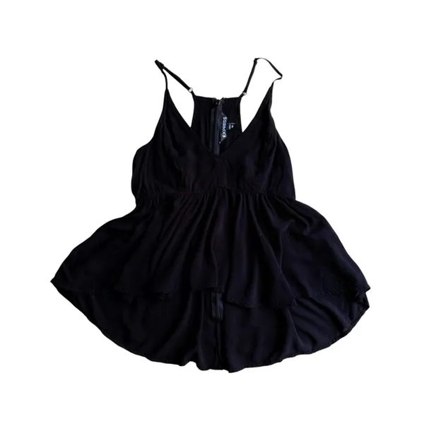 Vintage Express Black Bustier Peplum Camisole size XS - Image 2