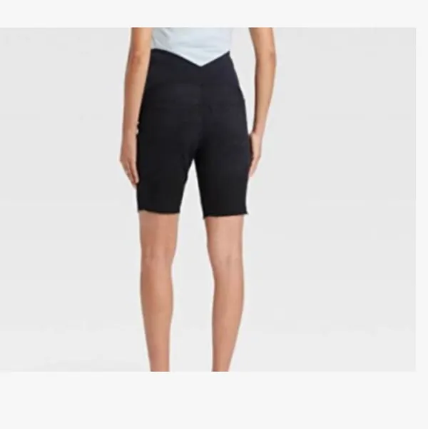 Isabel Maternity by Ingrid & Isabel Over Belly Bermuda Maternity Jean Shorts - Image 3