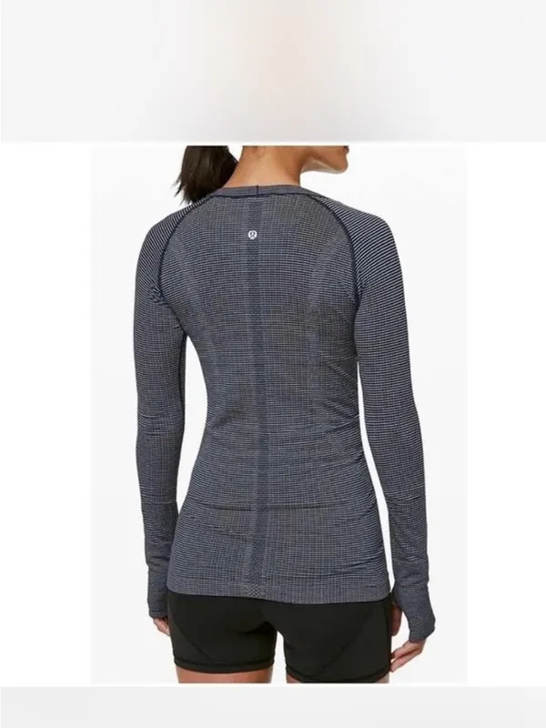 Lululemon run swiftly gray black long sleeve top 8 - Image 2