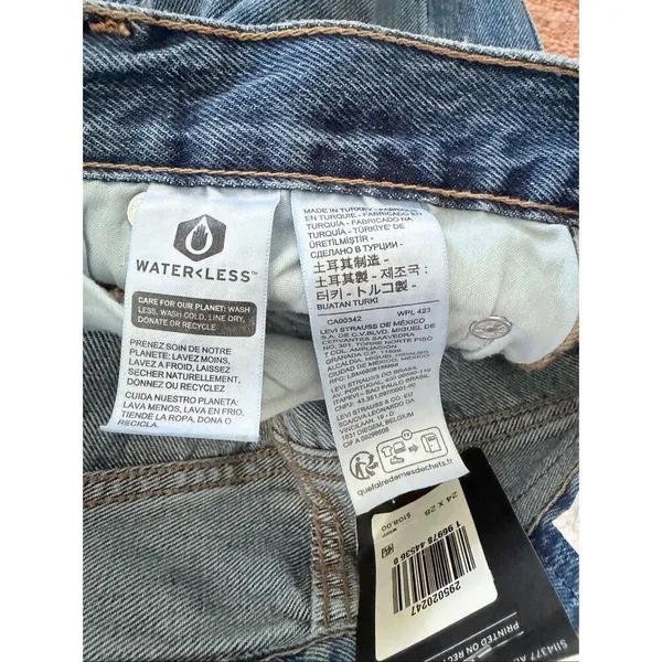 Levi’s Premium 501 Skinny High Rise Jeans Women’s 24x28 Blue Distressed Raw Hem - Image 10