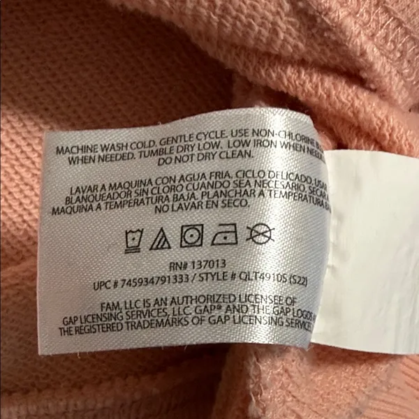 Gap women's henley pullover sweatshirt peachy pink Melba size medium preloved - Image 10