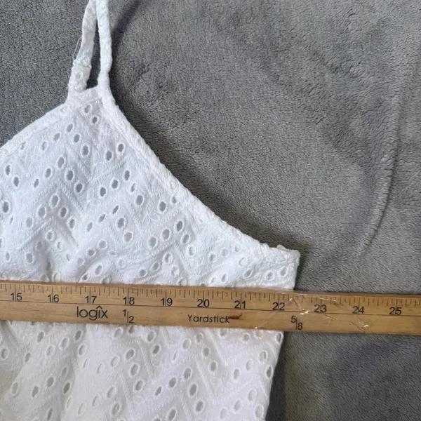 Lane Bryant White Cotton Eyelet Dress Size 24 Cottagecore‎ Coastal Embroidered - Image 9