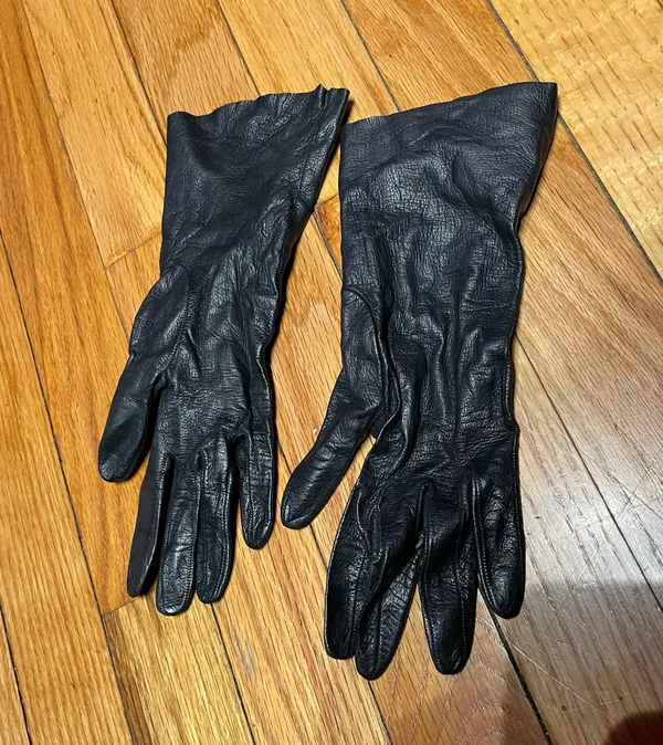 Vintage French Leather Gloves Silk Lined Hand Cut Evening-wear Formal Wedding guest Prom or daily sun cover Versatile Whimsygoth - Image 3