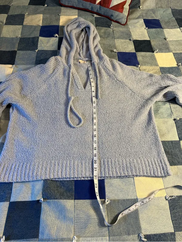 SO Brand Chenille Hooded Pullover Sweater - Soft Blue Gray XXL - Image 3